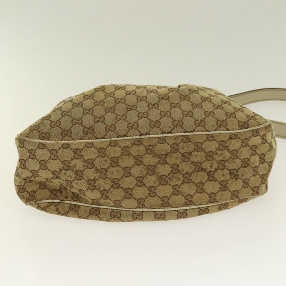 GUCCI GG Canvas Shoulder Bag Beige Gold - Picture 12 of 15